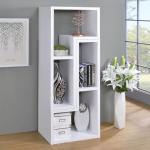 Coaster Home Furnishings - Velma - Engineered Wood - Multipurpose 4-Shelf TV Stand Bookshelf with Geometric Design, Cube Shelves, Transitional Style - Living Room and Home Office - White - 800330