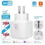 Tuya WiFi Smart Plug 20A Power Monitor Switch 16A Smart Socket Eu Plug with Timing Function Smart Life Support Alexa Google Home