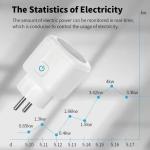 Tuya WiFi Smart Plug 20A Power Monitor Switch 16A Smart Socket Eu Plug with Timing Function Smart Life Support Alexa Google Home