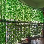 11/4.4M Artificial Plant Green Ivy Leaf Garland Fake Plant Creeper Hanging Vine Outdoor DIY Garden Wall Wedding Party Home Decor
