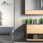 Der Rose Fake Plants 4 Packs Artificial Plants Small Faux Plants Black Bathroom Accessories for Halloween Bathroom Home Kitchen Coffee Table Office Desk Decor Indoor