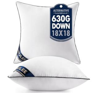 MIULEE 18x18 Pillow Inserts Set of 2 Throw Pillows 18 Inch Premium Down Alternative Pillow Inserts Decorative Pillow Stuffer for Sofa, Couch (18x18 inch, Set of 2)