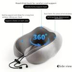 Ergonomic Memory Sponge U-shaped Travel Pillow - Adjustable, Double sided Neck Support Pad, Suitable for Comfortable Sleep on Pl