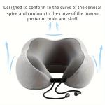 Ergonomic Memory Sponge U-shaped Travel Pillow - Adjustable, Double sided Neck Support Pad, Suitable for Comfortable Sleep on Pl