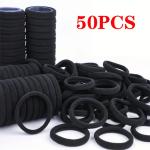 Band 50pcs High Elasticity Solid Color Rubber , Fashionable Simple Hair Accessories Ideal Gift Choice For Women And Girls