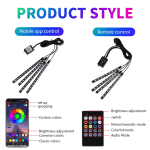 Neon LED Car Interior Ambient Foot Strip Light Kit Accessories RGB Backlight Remote App Music Control Auto Decorative Lamp