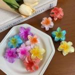 6Pcs Gradient Hair Clips New Flower Hair Claws Small Size Fashion Headwear Hairpin Crab Barrette Hair Accessories for Women
