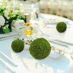 18 Pack Decorative Faux Dried Moss Balls- 6pcs 3.1" Artificial Green Plant Mossy Globes+ 12pcs 2.2" Handmade Sphere Moss Gift for Home Dough Bowl Vase Chinoiserie Decors Party Wedding Display