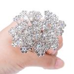 eBoot 40 Pack Flower Crystal Rhinestone Hair Pins with a Storage Bag for Bridal Wedding Hair Accessories (White)