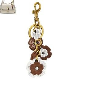 Yzikema Leather Flower Pendant Decorative Keyring Cute Leather Flower Keychains Boho Accessories Key Ring for Women Wallet Bag Purse Pendant Charms