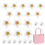 EnriQ Flower Charms for Bogg Bag,Cute Flower Accessories Charms Compatible with Bogg Bag Original All Models Insert Decorative Letter for Handbag Beach Tote Bag