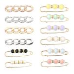 12 Pieces Pearl Brooch Pins, Decorative Pins for Clothing Pants Dresses Jeans Shawl Cardigan Shirt,Women Brooch Pins Sweater Shawl Clips,Safety Pin Sweater Shawl Pins for Women Girls