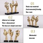 oliruim 3 Pcs Thinker Small Statue Set - Black Gold Abstract Art Figurines Home Living Room Aesthetic Decor Floating Shelf Coffee Table Office Desk Bathroom Counter Decor (3 Pcs Gold, 6")