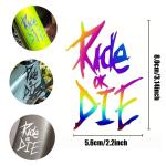 1pc Bike Frame Stickers Ride Or Die Top Tube Decals Bicycle Car Body Window Bumper Decoration Auto Motorcycle Accessories