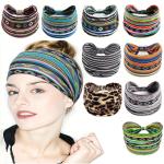European American Women'S Bohemian Style Elastic Headscarf Fashionable Breathable Cotton Wide Brimmed Hair Accessories