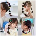 50Pcs/bag Colorful Basic Nylon Ealstic Hair Ties for Girls Ponytail Hold Scrunchie Rubber Band Kid Fashion Hair Accessories