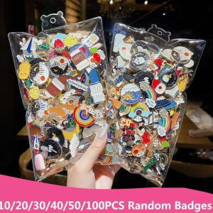 10-100PCS Enamel Badges Diversity Random Badges Animals Plants Metal Pins For Backpack Clothes Bag Hat Decor Jewelry Accessories