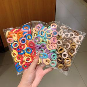 100PCS Women Girls Colorful Nylon Elastic Hair Bands Ponytail Hold Small Hair Tie Rubber Bands Scrunchie Hair Accessories