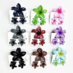 3Pcs/Set Sweet Flower Colroful Gradient Hair Claws Ponytail Cip Clamp Barrettes Hairpins For Women Girl Beach Hair Accessories