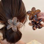 Women's Egg Flower Hair Claws Clips Crab Shaped Lightweight Plastic Hair Clips Large Hairpins Ponytail Fashion Hair Accessories