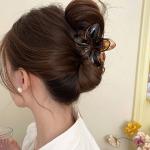 Women's Egg Flower Hair Claws Clips Crab Shaped Lightweight Plastic Hair Clips Large Hairpins Ponytail Fashion Hair Accessories