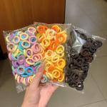 100PCS Women Girls Colorful Nylon Elastic Hair Bands Ponytail Hold Small Hair Tie Rubber Bands Scrunchie Hair Accessories