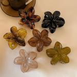 Women's Egg Flower Hair Claws Clips Crab Shaped Lightweight Plastic Hair Clips Large Hairpins Ponytail Fashion Hair Accessories