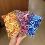 100PCS Women Girls Colorful Nylon Elastic Hair Bands Ponytail Hold Small Hair Tie Rubber Bands Scrunchie Hair Accessories