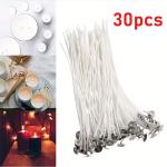 100pcs/30Pcs Smokeless Candle Wicks Soy wax Pure Cotton Core DIY Candle Making Pre-waxed Wick For Party Supplies