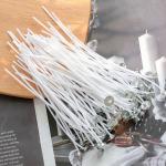 100pcs/bag Pre-Waxed Smokeless Candle Wicks with Holder DIY Cotton Thread Wicks Soy Wax Beewax Candle Wicks Making Accessories