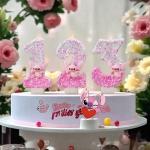 Disney Anime 0-9 Number Candle Cute Lilo & Stitch  Cartoon Character Children Party Cake Plug-in Birthday Cake Decoration Gift