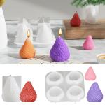 3D Strawberry Aromatherapy Candle Silicone Mold DIY Handmade Romantic Scented for Valentine's Day Party Home Decor Birthday Gift