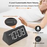 DreamSky Wooden Digital Alarm Clocks for Bedrooms - Electric Desk Clock with Large Numbers, USB Port, Loud Alarm for Heavy Sleepers, Adjustable Volume, Dimmer, DST, Wood Décor Gifts, Adapter Powered