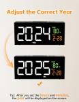 Netzu Alarm Clocks for Bedrooms, Digital Clock with Date Temperature and Weekday, Manual DST, Snooze, 2 Alarms, 4 Volumes for Living Room Home Bedside Desk (Black)