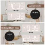 DreamSky Wooden Digital Alarm Clock for Bedroom - Desk Clock for Living Room with Large Numbers, Dimmer, Loud Alarm for Heavy Sleepers with Volume Control, DST, Office Wood Decor (Adapter Powered)