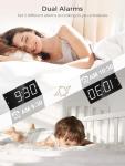 Alarm Clock for Bedroom, 2 Alarms Loud LED Big Display Plug in Simple Basic Digital Clock with USB Charging Port, Adjustable Volume, Dimmable, Snooze for Deep Sleepers Kids Elderly Home Office