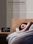 Alarm Clock for Bedroom, 2 Alarms Loud LED Big Display Plug in Simple Basic Digital Clock with USB Charging Port, Adjustable Volume, Dimmable, Snooze for Deep Sleepers Kids Elderly Home Office
