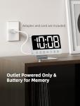 Odokee Digital Alarm Clocks for Bedrooms: Large Bold Number 5 Brightness Dimmer - Easy to Read Across The Room - 5 Alarm Sound 8 Night Light - Silver