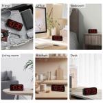 Acedeck Battery Operated Digital Clock: Cordless Small Alarm Clock for Bedroom Travel - Large Numbers 4 Dimmers for All Ages Red Digits