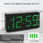 Peakeep Battery Operated Digital Clock, Alarm Clock for Bedrooms - Cordless Large Big Numbers 4 Dimmers for Seniors, Adjustable Volume Loud Alarm Clock for Heavy Sleepers Adults (Green Digits)