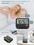 MeesMeek Digital Travel Alarm Clock, Black, 3.54 inch LCD Display, 9-Minute Snooze, 2 Volume Levels, Backlight, Battery Included