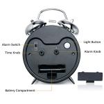 Peakeep Loud Alarm Clock for Heavy Sleepers Adults, Metal 4.5 Inches Twin Bell Battery Operated Analog Alarm Clocks for Bedrooms Decoration (Jewel Blue)
