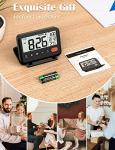 MeesMeek Digital Travel Alarm Clock, Black, 3.54 inch LCD Display, 9-Minute Snooze, 2 Volume Levels, Backlight, Battery Included