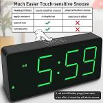 Peakeep Battery Operated Digital Clock, Alarm Clock for Bedrooms - Cordless Large Big Numbers 4 Dimmers for Seniors, Adjustable Volume Loud Alarm Clock for Heavy Sleepers Adults (Green Digits)