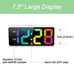 Welgo 7.5 Inches Large Digital Alarm Clock for Seniors & Kids, 0-100% Dimmable Display, USB Charging Port, Adjustable Volume, Easy Operation, Snooze, Outlet Powered for Bedroom