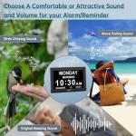 Soobest Digital Dementia Alarm Clock for Seniors Elderly, Electric Large Display Date Day of Week Time Calendar Clock 20 Reminders 3 Ringtones for Memory Loss Alzheimers, Auto DST/Dimmer, 1024*600P HD