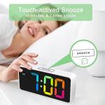Welgo 7.5 Inches Large Digital Alarm Clock for Seniors & Kids, 0-100% Dimmable Display, USB Charging Port, Adjustable Volume, Easy Operation, Snooze, Outlet Powered for Bedroom