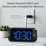 Odokee Digital Dual Alarm Clock for Bedroom, Easy to Set, 0-100% Dimmer, USB Charger, 5 Sounds Adjustable Volume, Weekday/Weekend Mode, Snooze, 12/24Hr, Battery Backup, Compact for Bedside(Blue)
