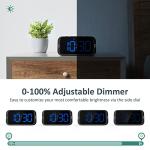 Odokee Digital Dual Alarm Clock for Bedroom, Easy to Set, 0-100% Dimmer, USB Charger, 5 Sounds Adjustable Volume, Weekday/Weekend Mode, Snooze, 12/24Hr, Battery Backup, Compact for Bedside(Blue)