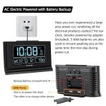 DreamSky Alarm Clocks for Bedrooms with Battery Backup, Auto Set Digital Clock with Date and Day of Week, Temperature, USB Port, Auto DST, Dimmer, 12/24H